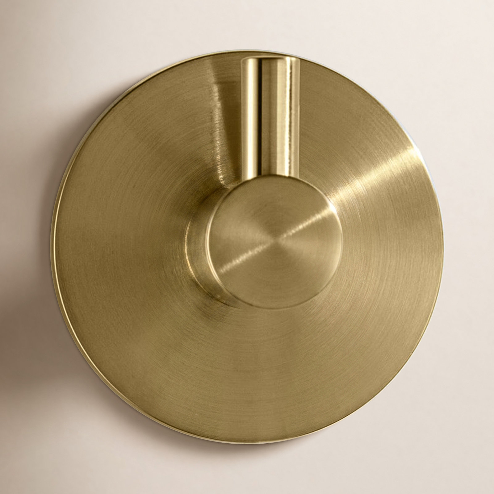 Circular Wall-Mounted Robe Hook, Brushed Brass