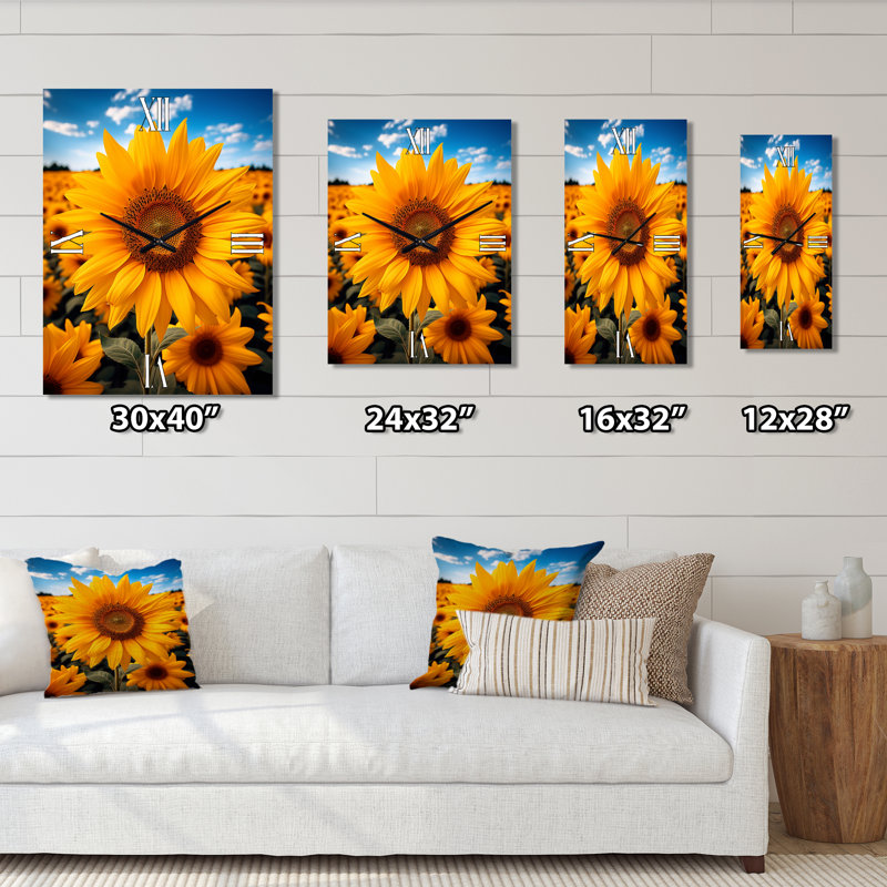 Horloge murale jaune, Grand