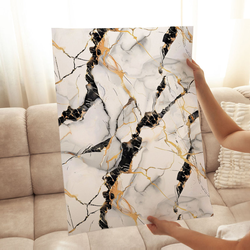 «Abstract Grey Marble Geode Crystals II», reproduction d'art moderne sans cadre