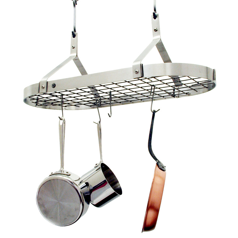 Stainless Steel 32" Contemporary Ceiling Pot Rack
