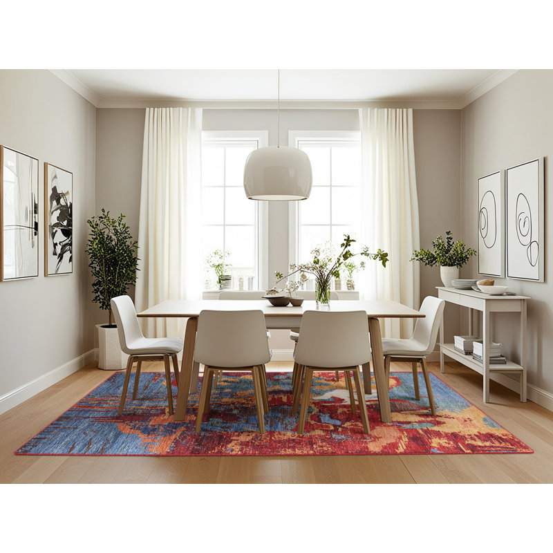 Abstract Indoor Rug, Rectangle 7' x 10'
