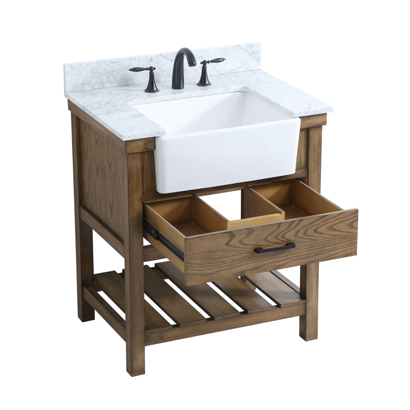 Meuble-lavabo simple 30 po Pelaghia, Bois flotté