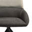 Chaise de salle à manger pivotante rembourrée en tissu bicolore gris avec pieds en métal noir - ensemble de 2
