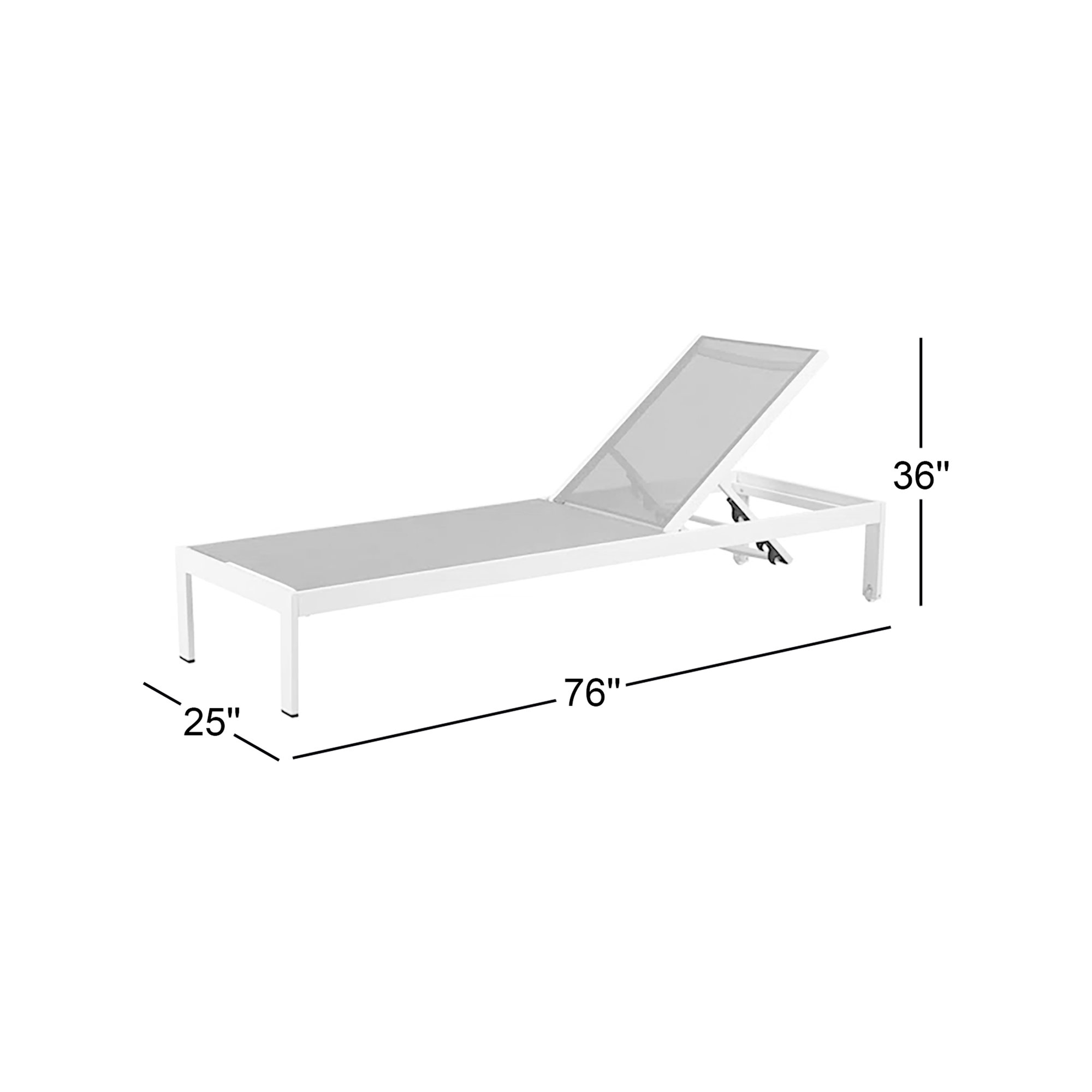 Aynura Outdoor Aluminum Chaise Lounge, Gray