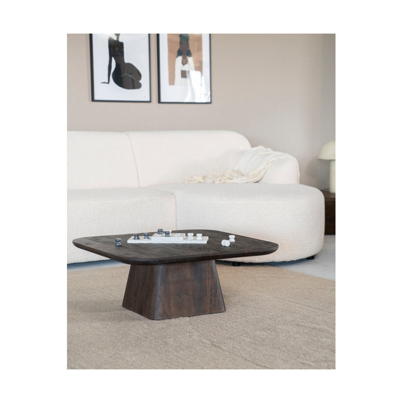 Aron Solid Wood Single Coffee Table, Brown