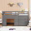 Lit mezzanine simple avec armoire et tablette - gris-1976283201