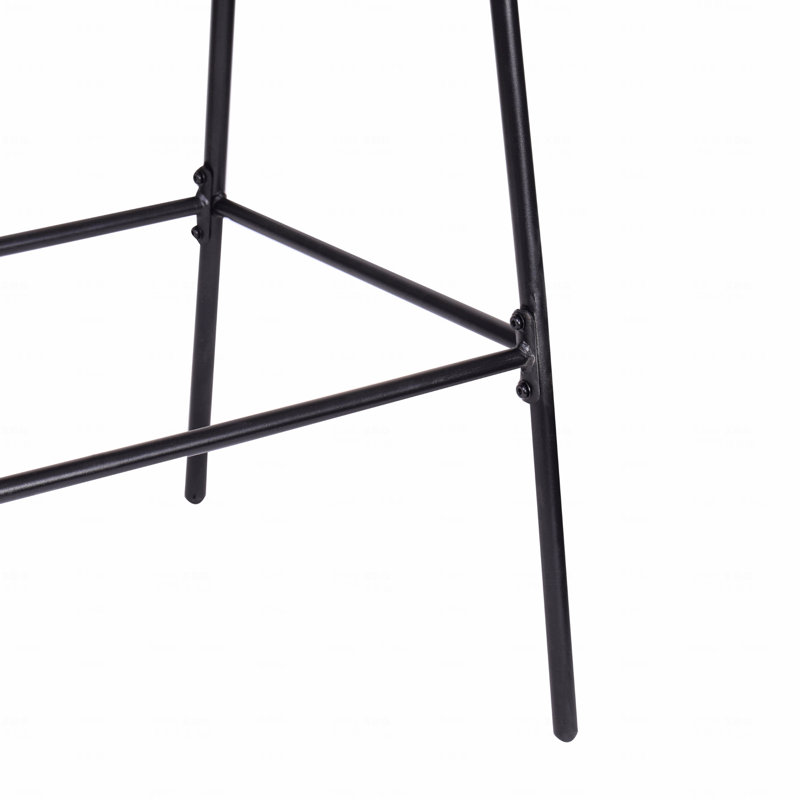Ensemble de 2 tabourets de bar d'extérieur, faux os en métal PE brun clair, Marron clair