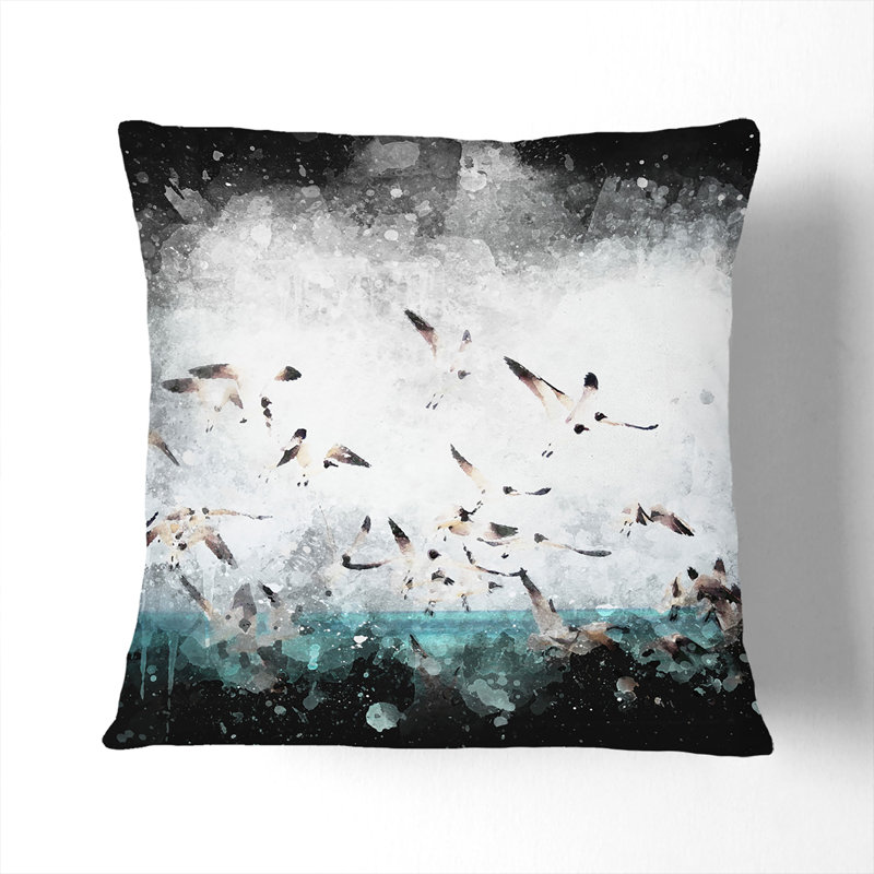 Square Throw Cushion, Black, 40cm H x 40cm W x 15cm D