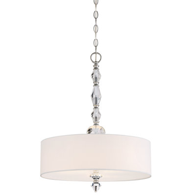Berrin 3 - Light Steel Dimmable Drum Chandelier