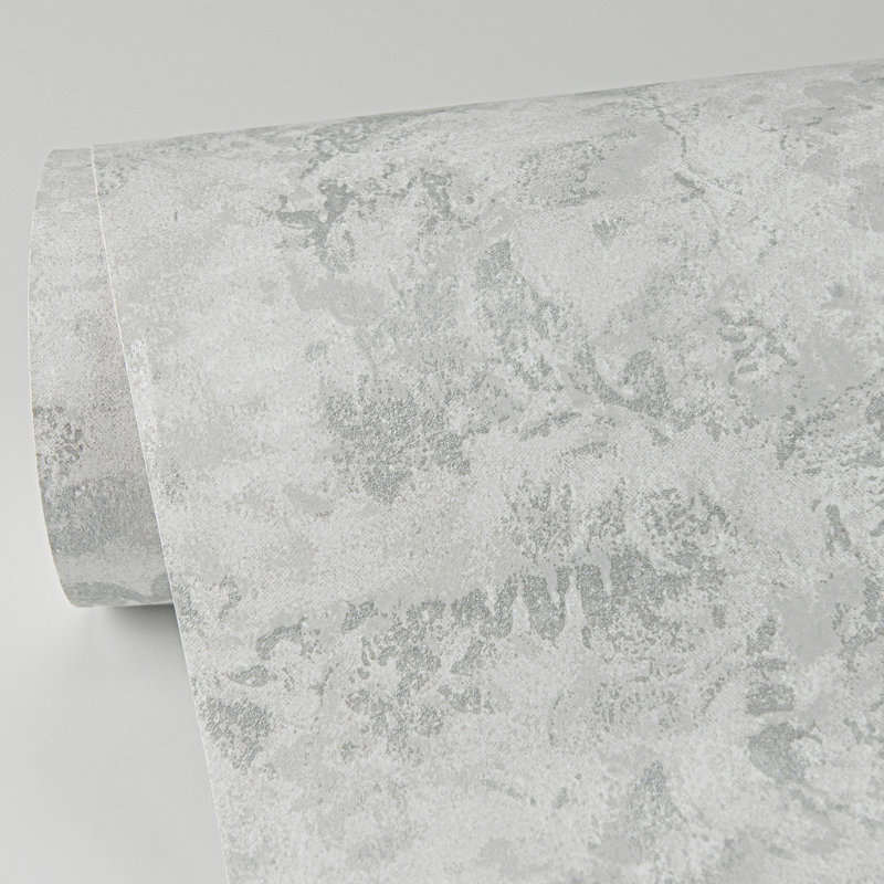 Gray Resource Floral Metallic Wallpaper Roll, Dove