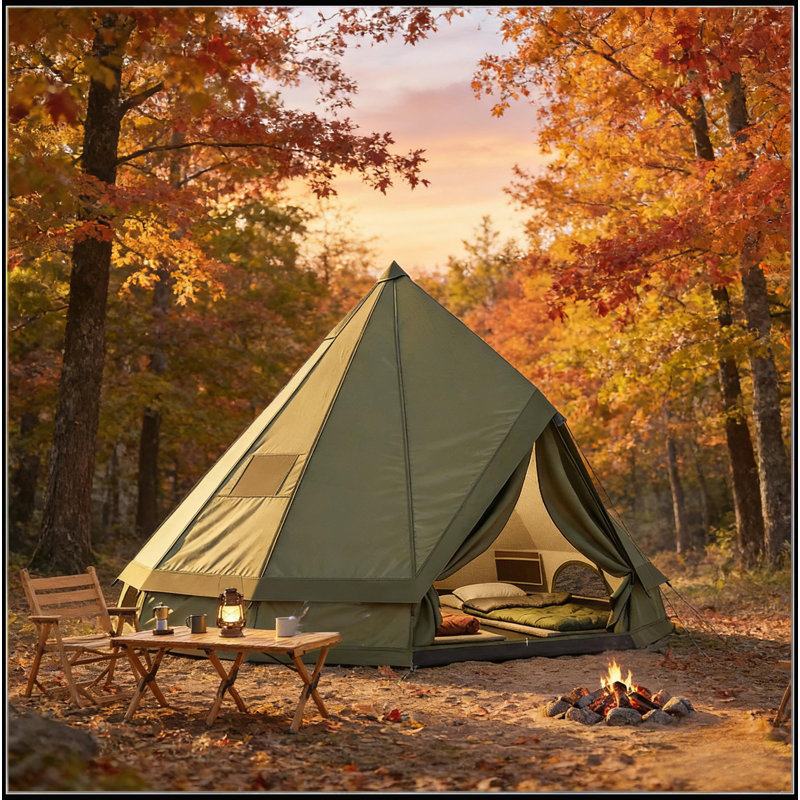 Tente de tipi toutes saisons imperméable avec prise de poêle