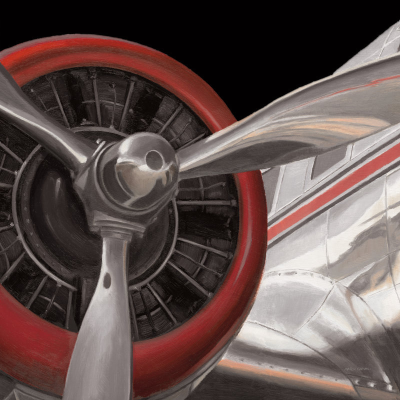 Travel by Air Dark II 1 Piece Wrapped Canvas Painting, 122cm H x 122cm W x 3.8cm D