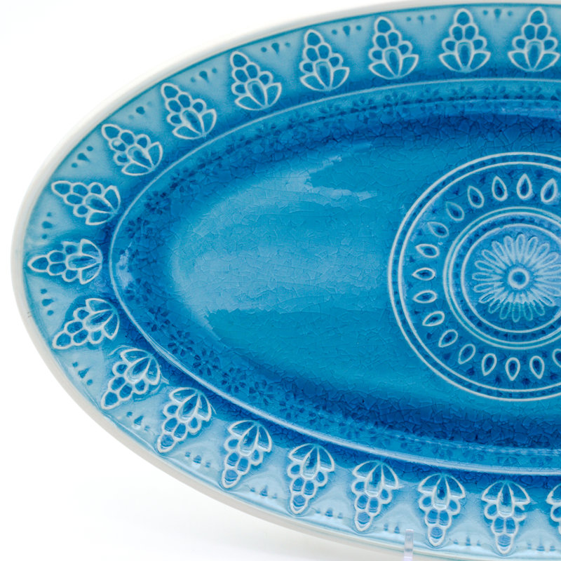 Plateau ovale Fès, Turquoise