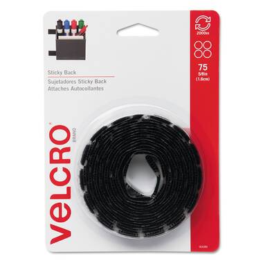 Velcro 3/4 x 5' Black Sticky Back Tape