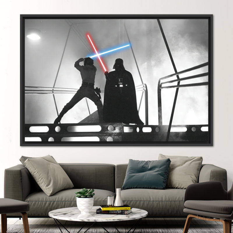 Affiche Star sur toile Star Wars, Noir, Reproduction encadrée sans passe-partout, H 12 po x l 16 po