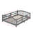 Full Size Floor Bed With Slats And Safety Guardrails, Wood Floor Bed Frame With Fence-2115228431
