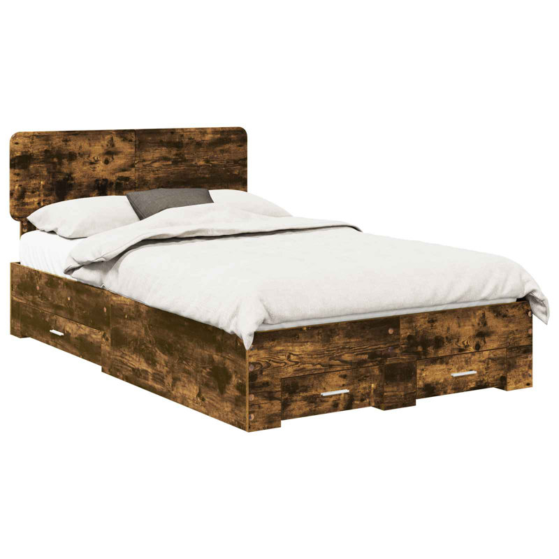 Bed, Small Double (4'), Smoked Oak