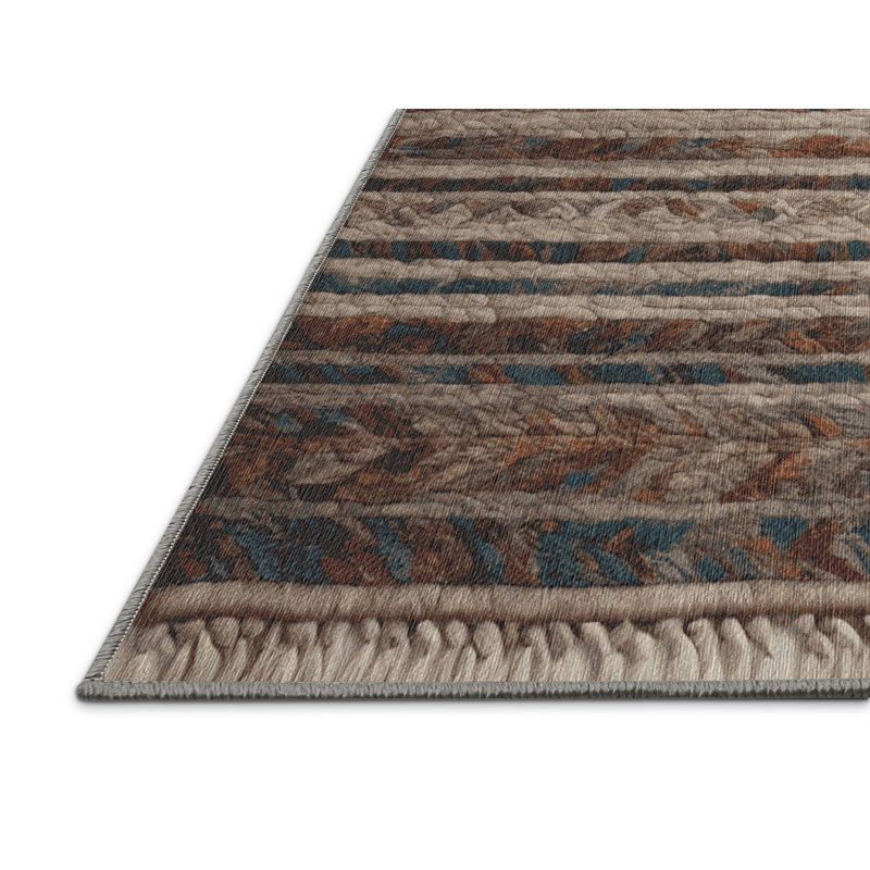 Tapis gris lavable à la machine, Rectangle de 5 pi x 8 pi