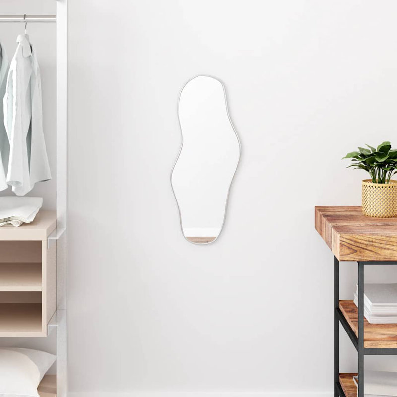 Miroir mural vidaXL, fixation murale en PVC, 23,62 po x 9,84 po, Argent argent