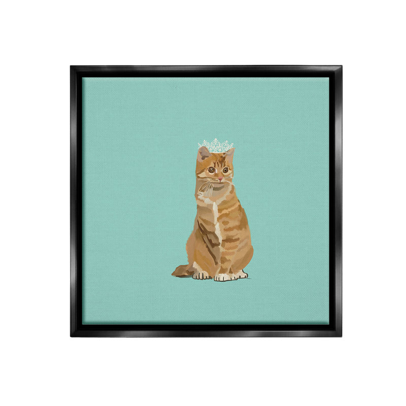 «Royal Tabby Cat» par Amelia Noyes sur, H 25 po x l 25 po, Cadre flottant noir de jais