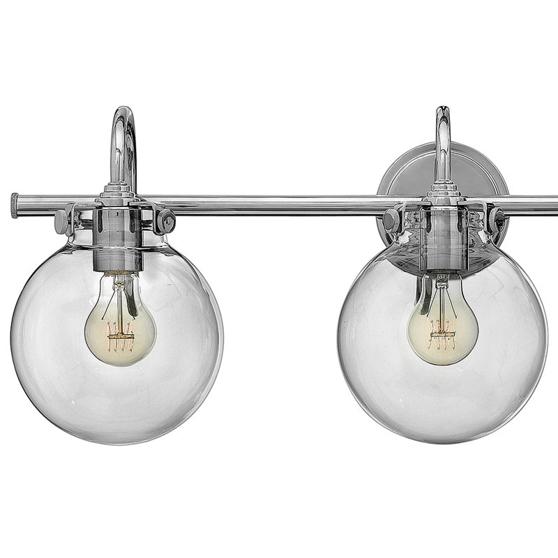 Chrome 3-Light Bath Fixture with Clear Glass Shades