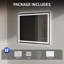 Miroir de salle de bain à DEL 72 po x H 36 po à l'avant et à l'arrière rétroéclairé - antibuée, lumière tricolore à intensité variable, capteur tactile, fixation murale horizontale / verticale-1477553219