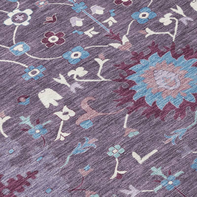 Tapis traditionnel lavable à la machine intérieur / extérieur ACN2609, Prune, 8 pi x 10 pi