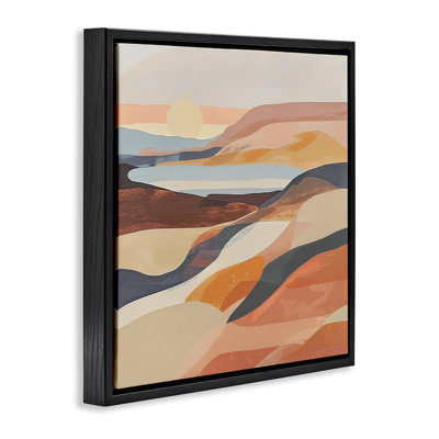 Layered Canyon Hills Framed Floater Canvas Wall Art by Irena Orlov