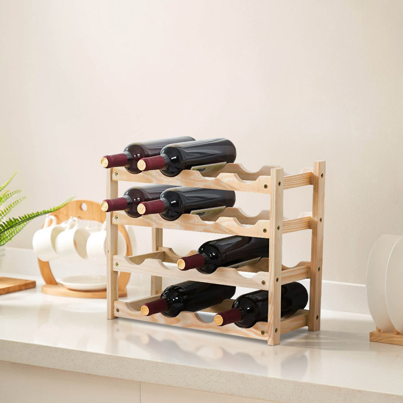 Alradius 24 Bottle Tabletop Wine Bottle Rack Yellow