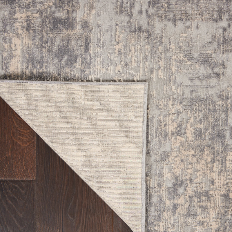  Rustic Textures 6' X 9' Ivory/Silver Rustic Indoor Rug