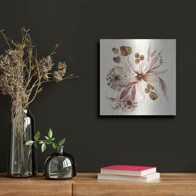 "Sépia floral" par Kristy riz, art mural en métal