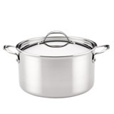 Anolon Everlast Tri-Ply Clad Stockpot With Lid, 8-Quart, Stainless Steel