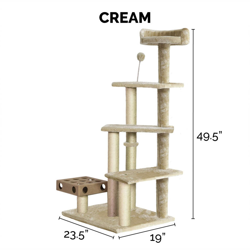 Etibar 49.49'' H Cat Tree, Beige