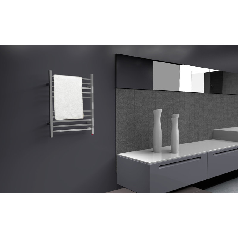 Chauffe-serviettes électrique mural carré Radiant, Poli