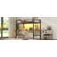 Lit mezzanine simple en métal avec bureau et tablette Snuggo, conception peu encombrante, éclairage à DEL intégré