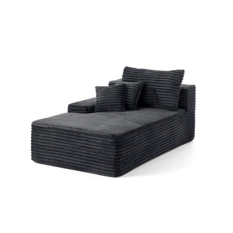 Upholstered Chaise Lounge, Grey