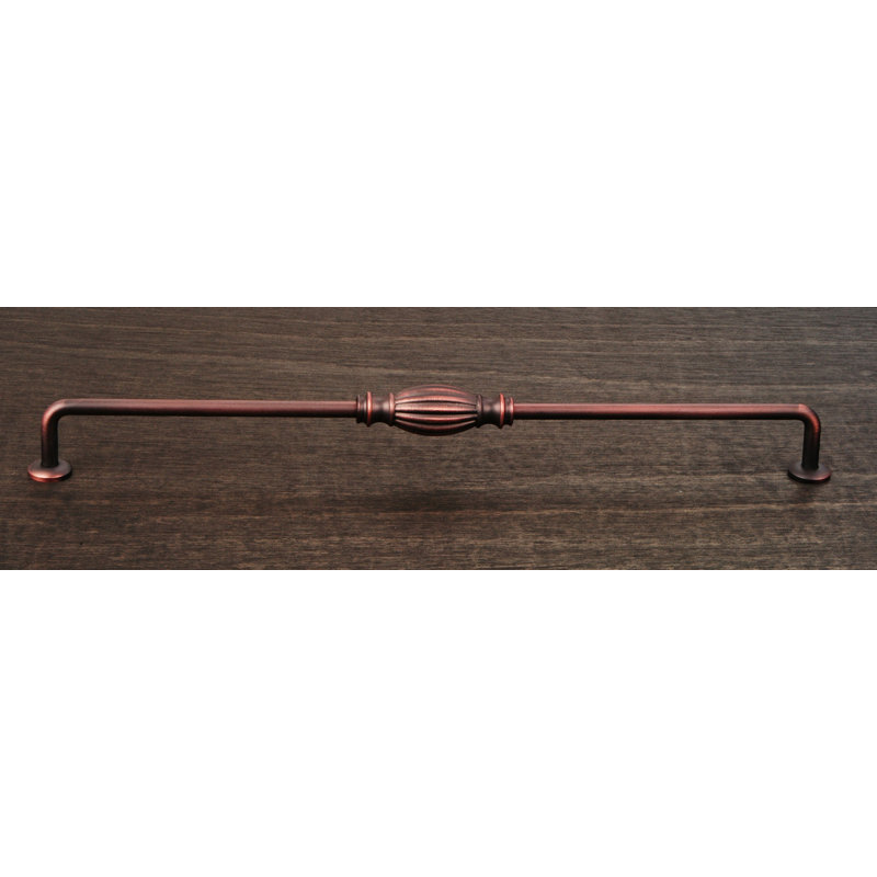 Poignée barre 12 de centre à centre avec tambour central doublé série CP, Distressed Copper