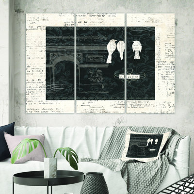 " Paris Vintage Collage I " 3 - Pieces