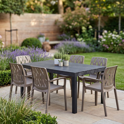 Plastic Patio Dining Set Table,
