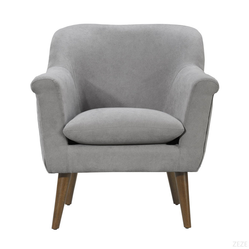 31.5"W Steel Gray Woven Fabric Oversized Armchair, Light Gray