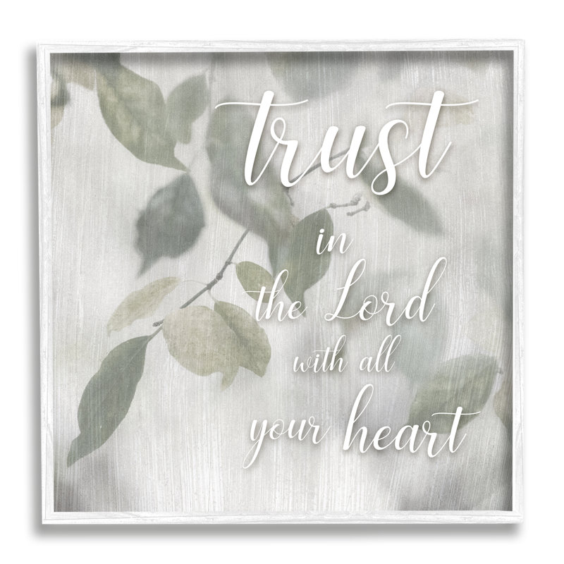 "Trust the Lord Motivating", H 17 po x l 17 po x P 1,5 po, Giclée encadrée blanc bord de mer