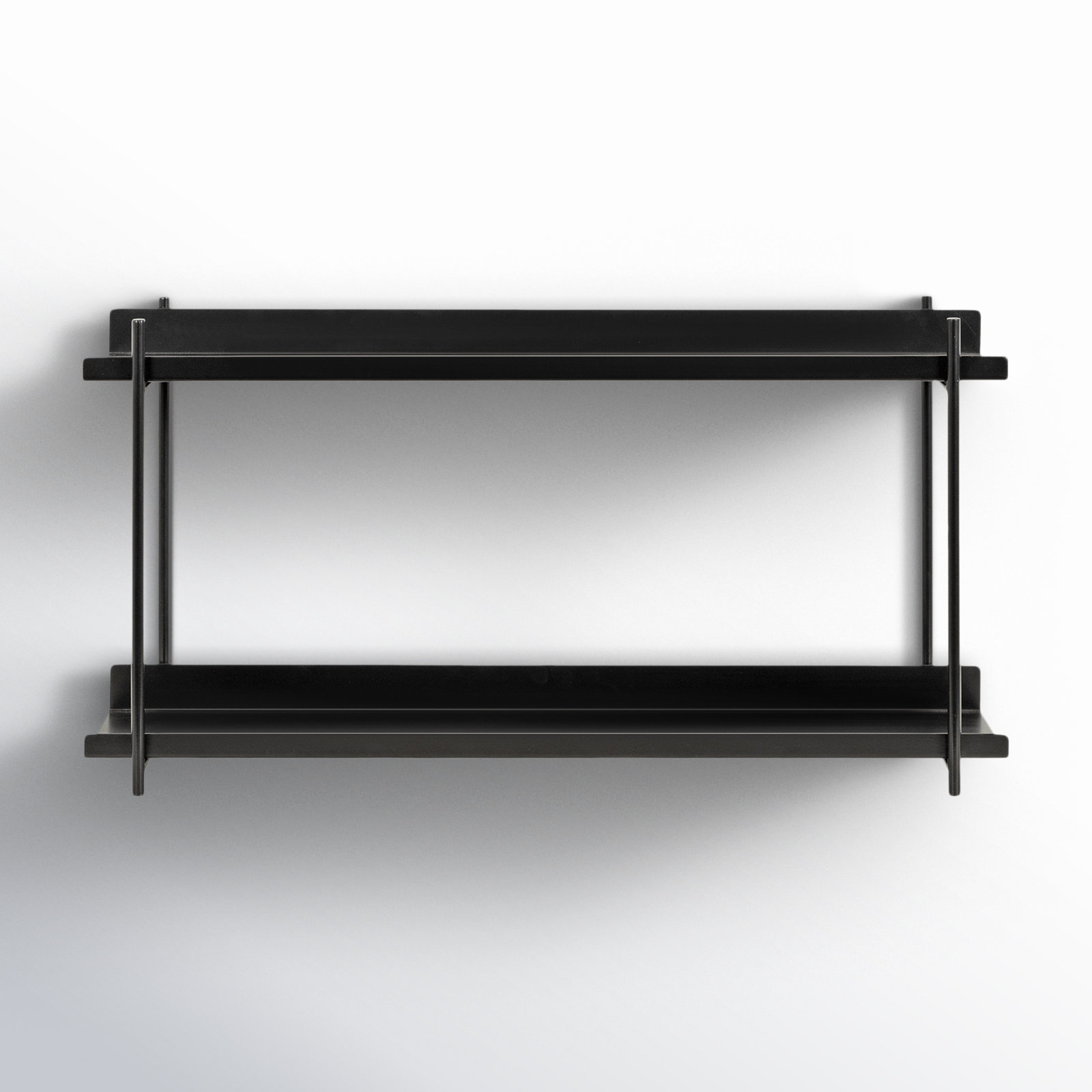 Bedford 2 Piece Metal Tiered Shelf, Black