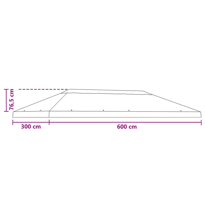 VidaXL, 76.5cm H x 600cm W x 300cm D, Orange