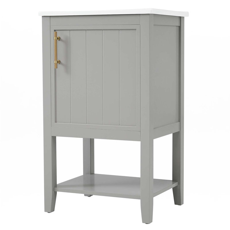 Meuble-lavabo de 20 po avec lavabo, Gris