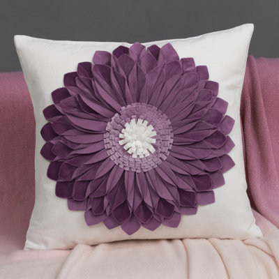  Housse de coussin décoratif à motif floral Appliqued