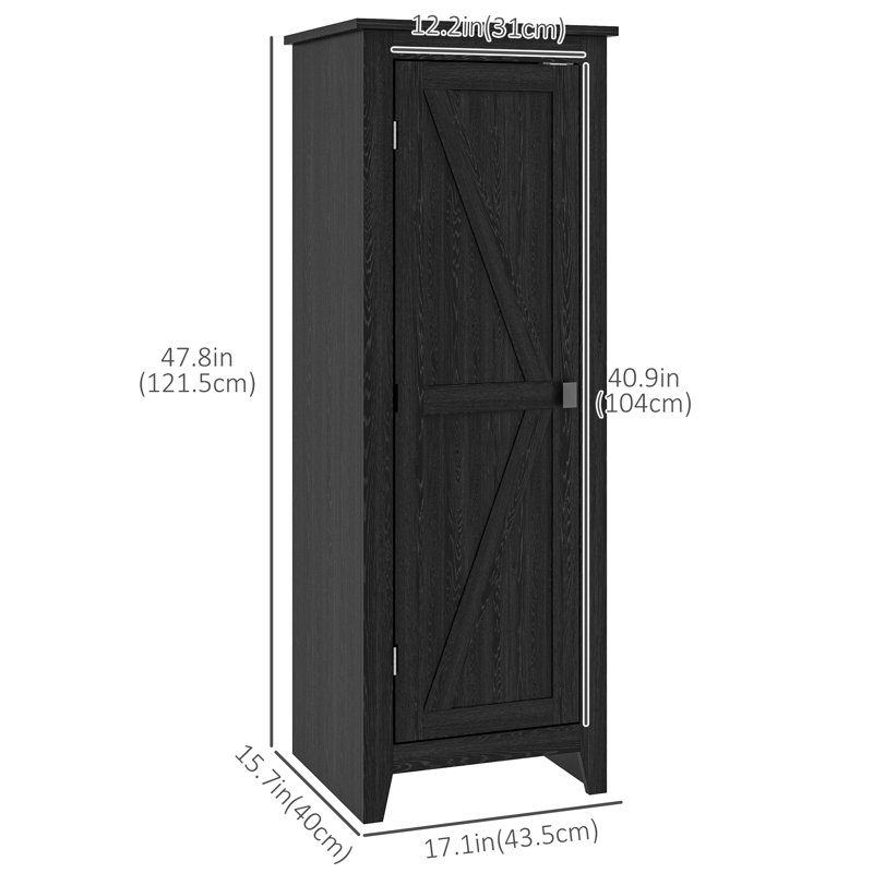 Garde-manger de 122 cm (48 po), armoire de rangement avec porte de grange