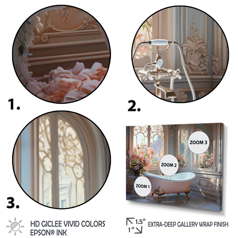 Bathroom Ethereal Glow III On Canvas Print, Wrapped Canvas, 12" H x 20" W x 1" D