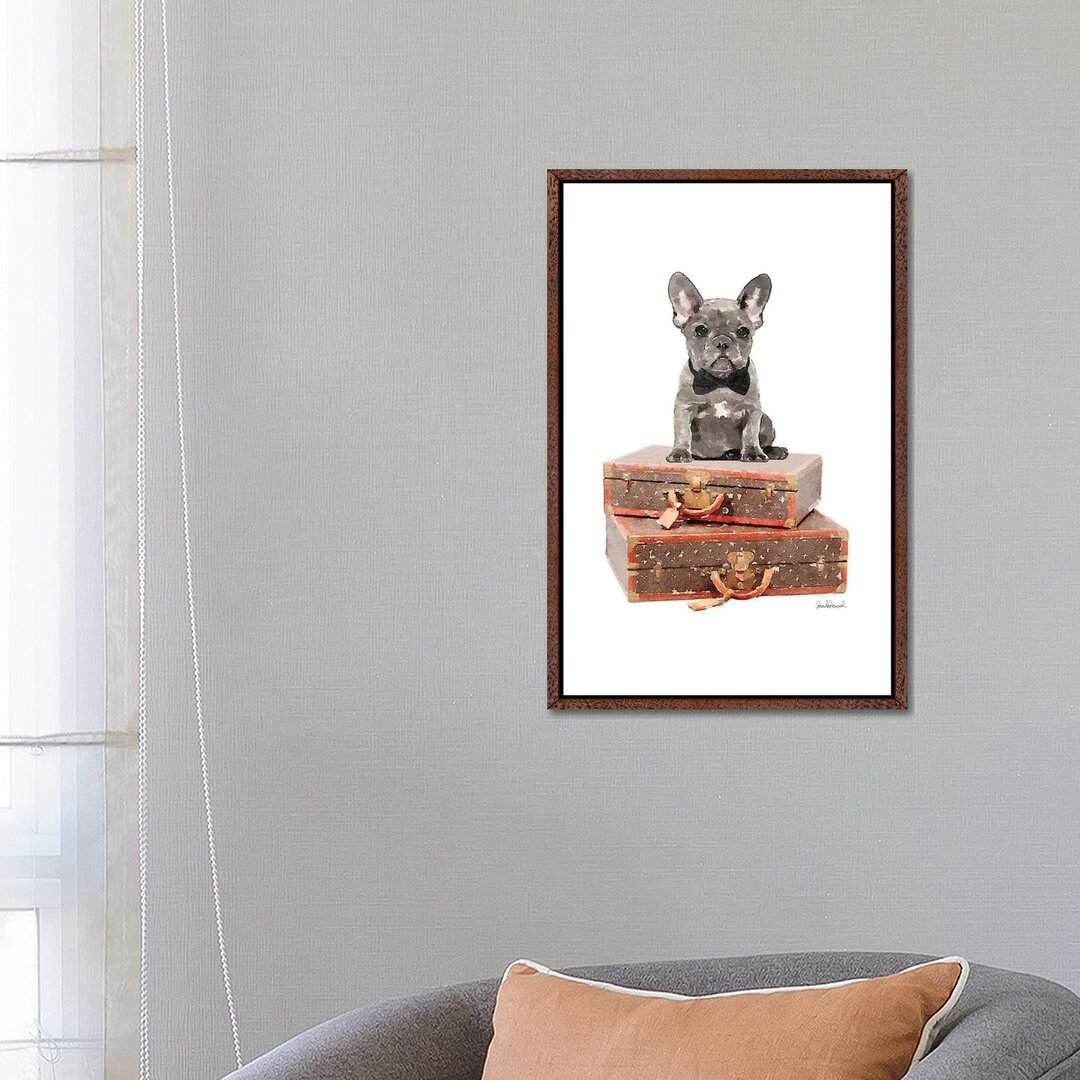 Leinwandbild Luggage Grey Frenchie von Amanda Greenwood