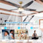 142cm 5 - Blade Reversible Ceiling Fan With LED Light and Remote Control
