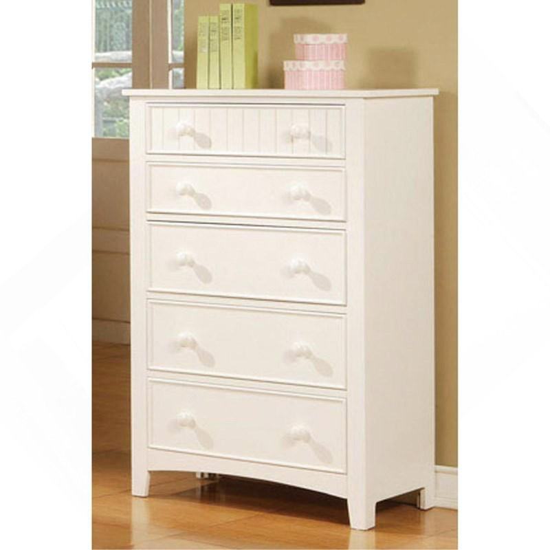 Meuble de chambre contemporain contemporain en placage de pin contreplaqué 1 pièce, Blanc
